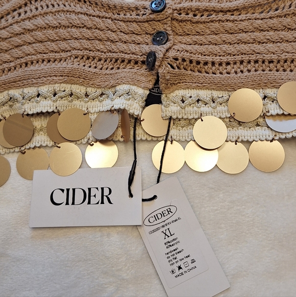 NWT- Cider Tan Knit Bralette with Gold Accents - Picture 8 of 11